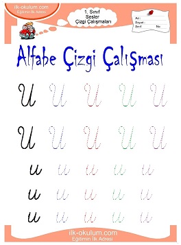 Çocuklar İçin Sesler Çizgi Çalışmaları Çalışma Sayfaları 